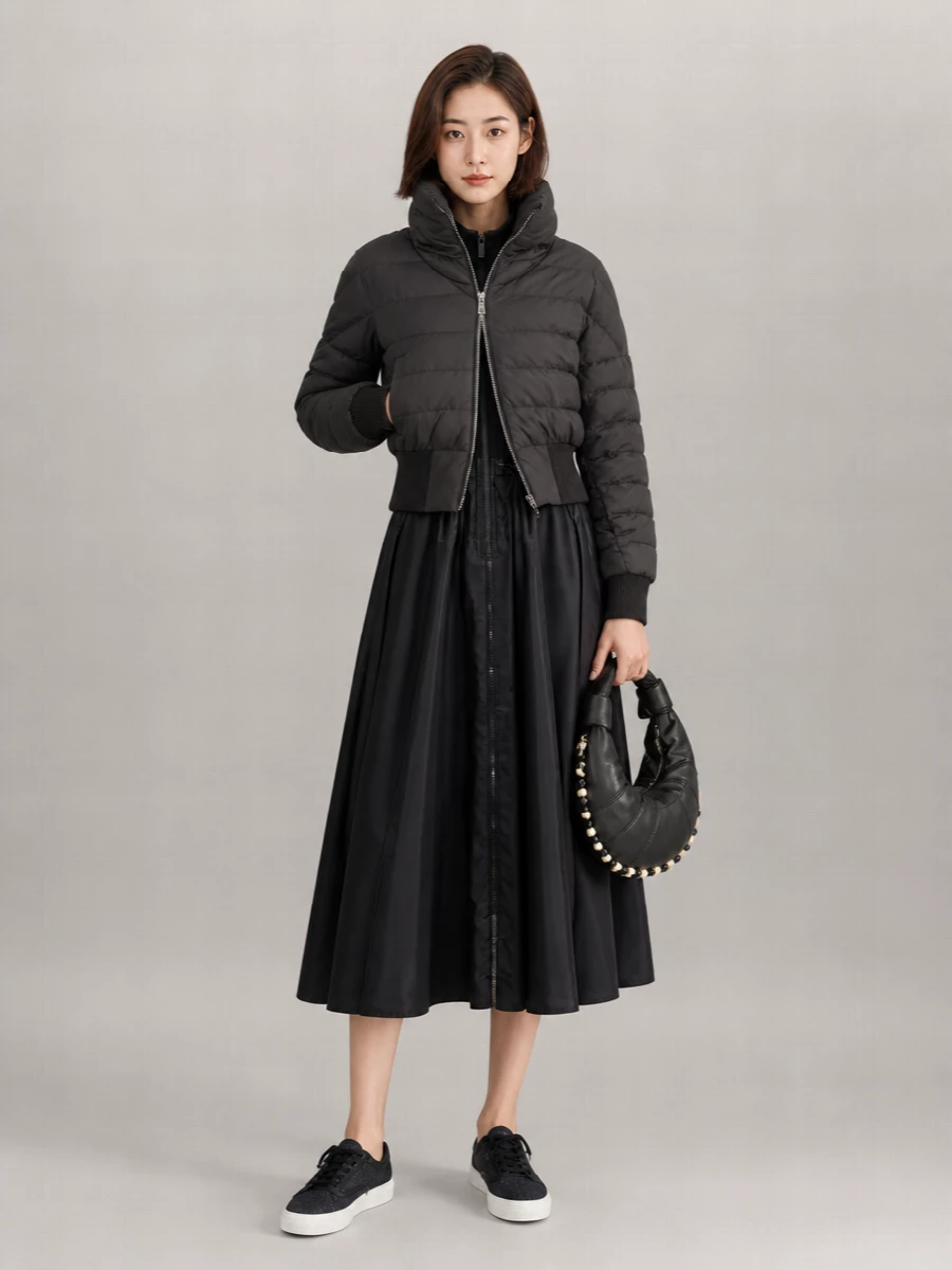 Moncler Cropped Down Puffer Jacket