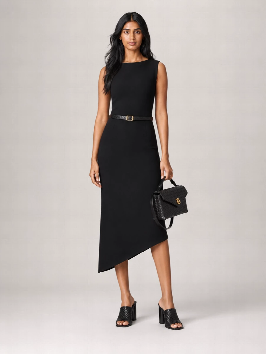 Bottega Veneta Asymmetric Cotton Midi Dress