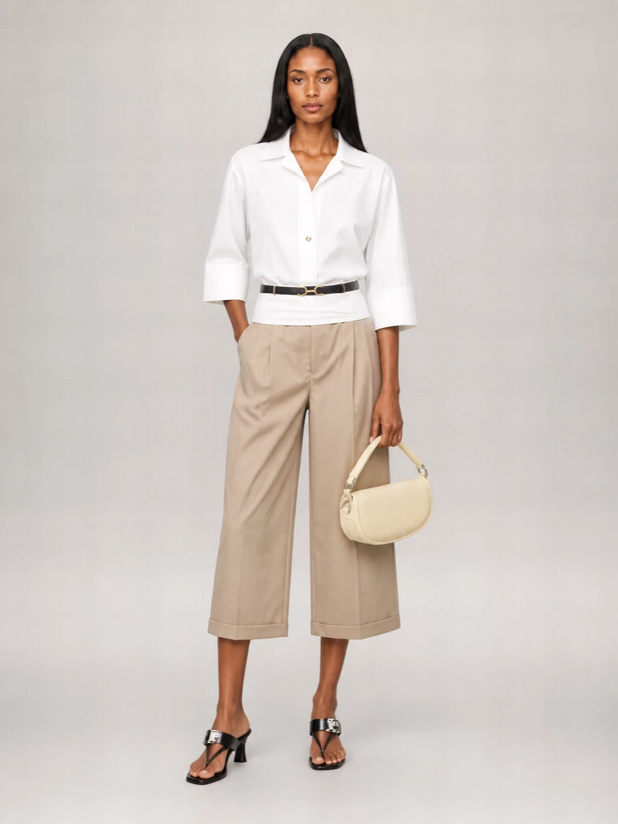 Darkpark Cotton Wide-Leg Knee-Length Shorts
