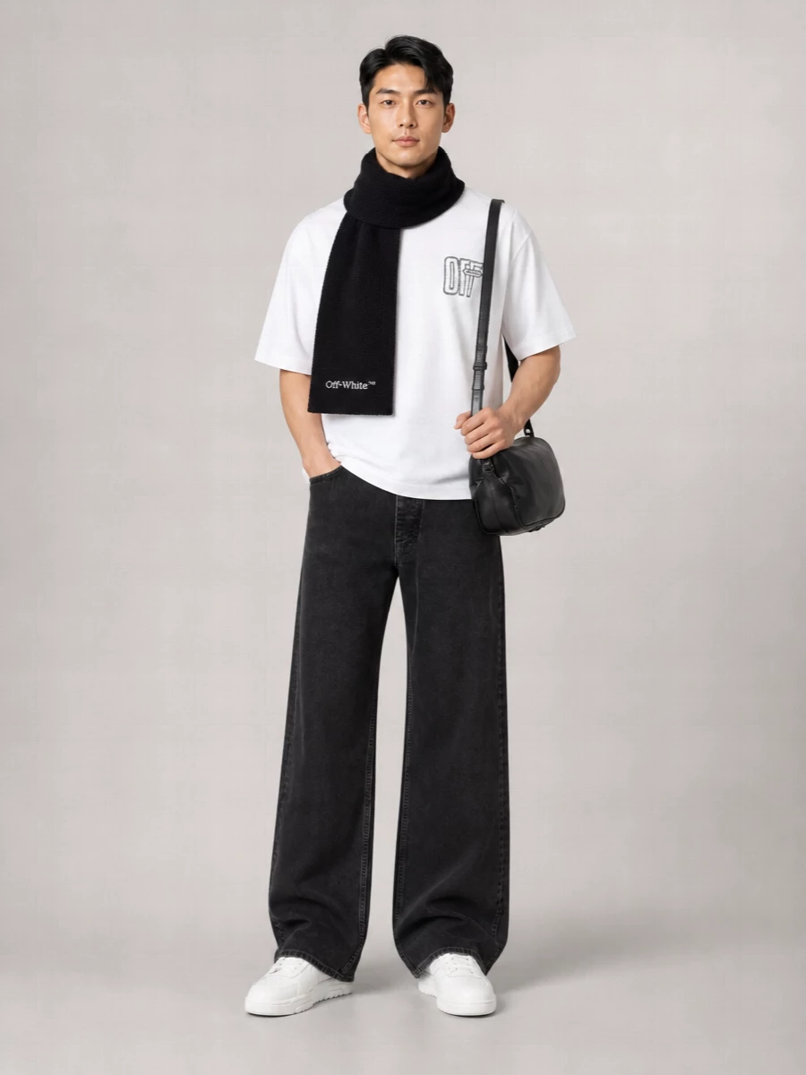 Off-White Cotton Motion Arrow Skate Short-Sleeve T-Shirt