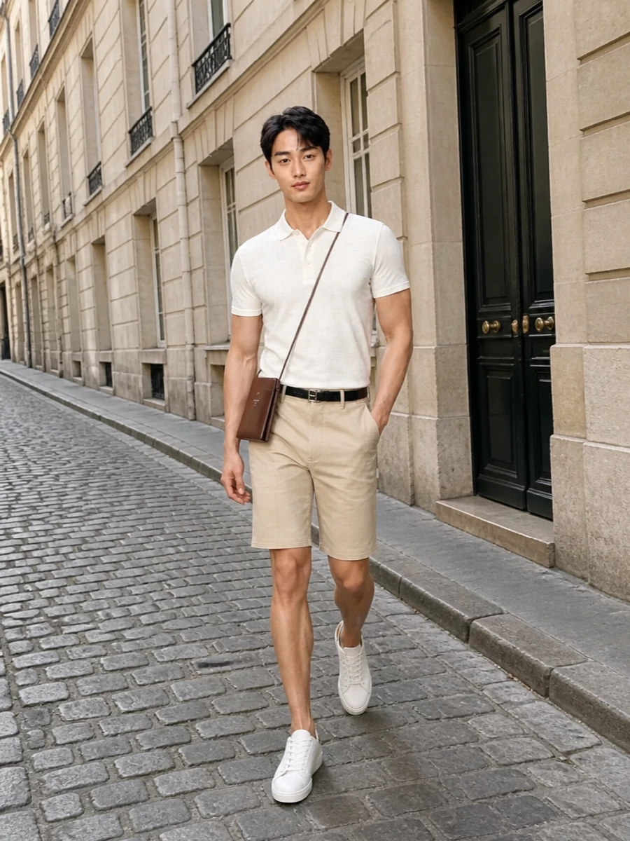 Burberry polo chino shorts preppy outfit