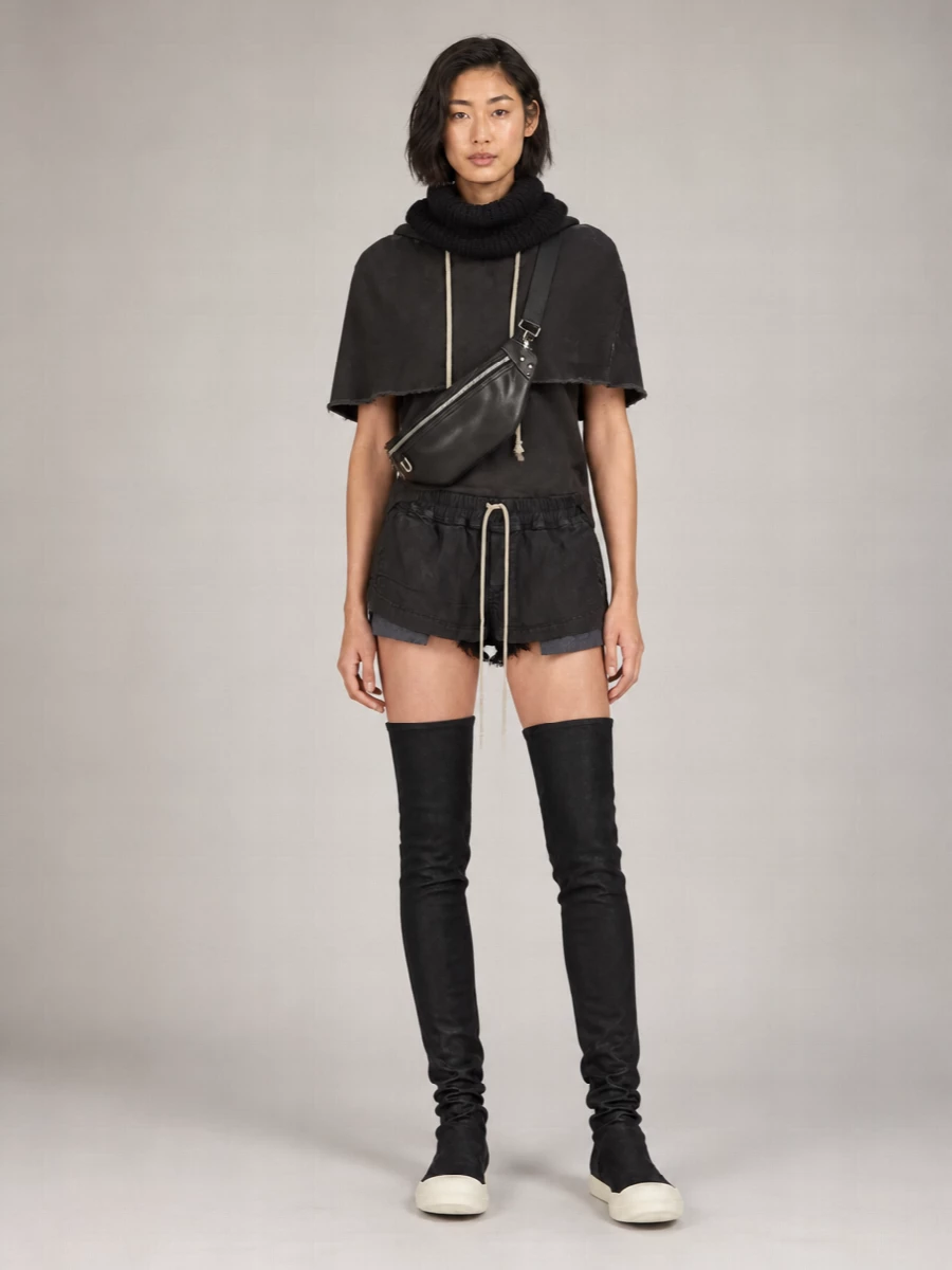 Rick Owens Drkshdw Denim Draped Over-The-Knee Sock Sneakers