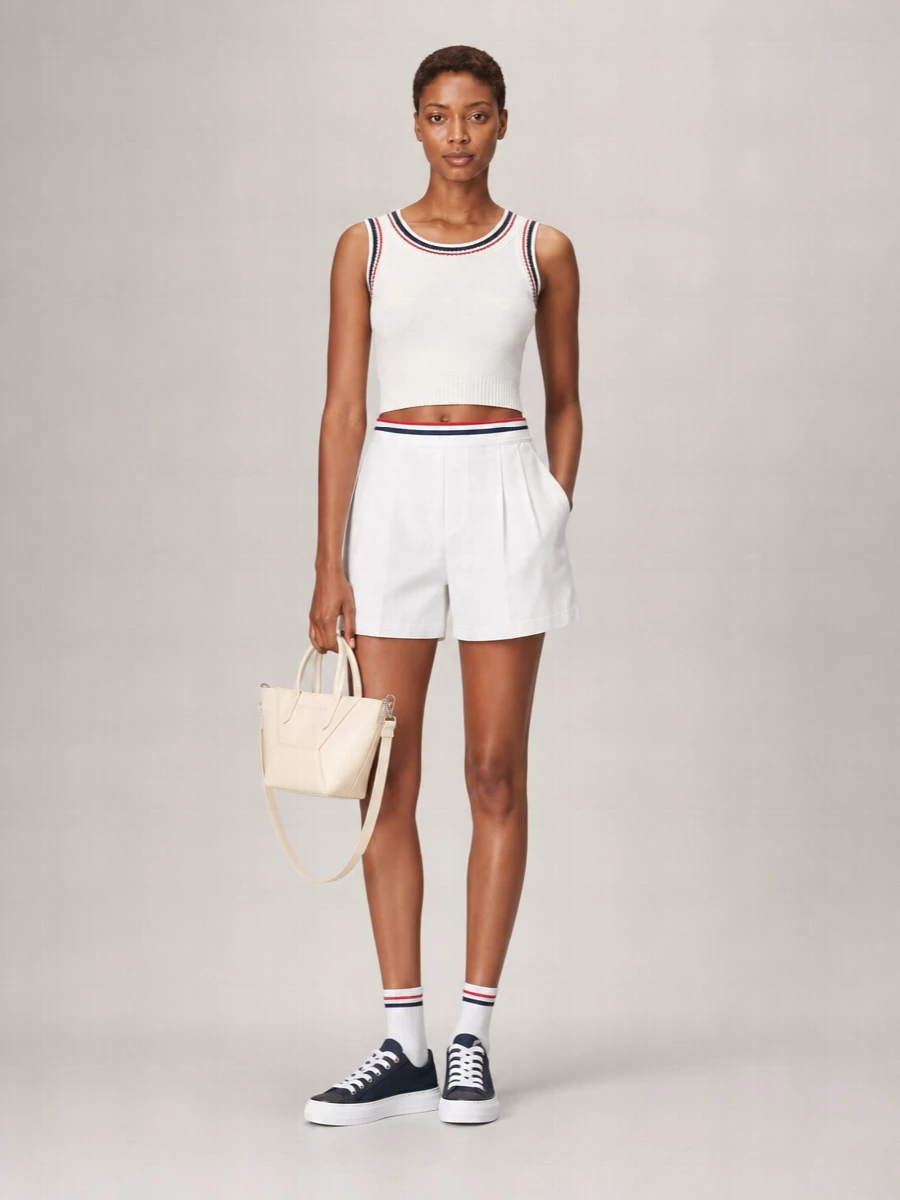 Brunello Cucinelli Ribbed Cropped Sleeveless Knitted Top