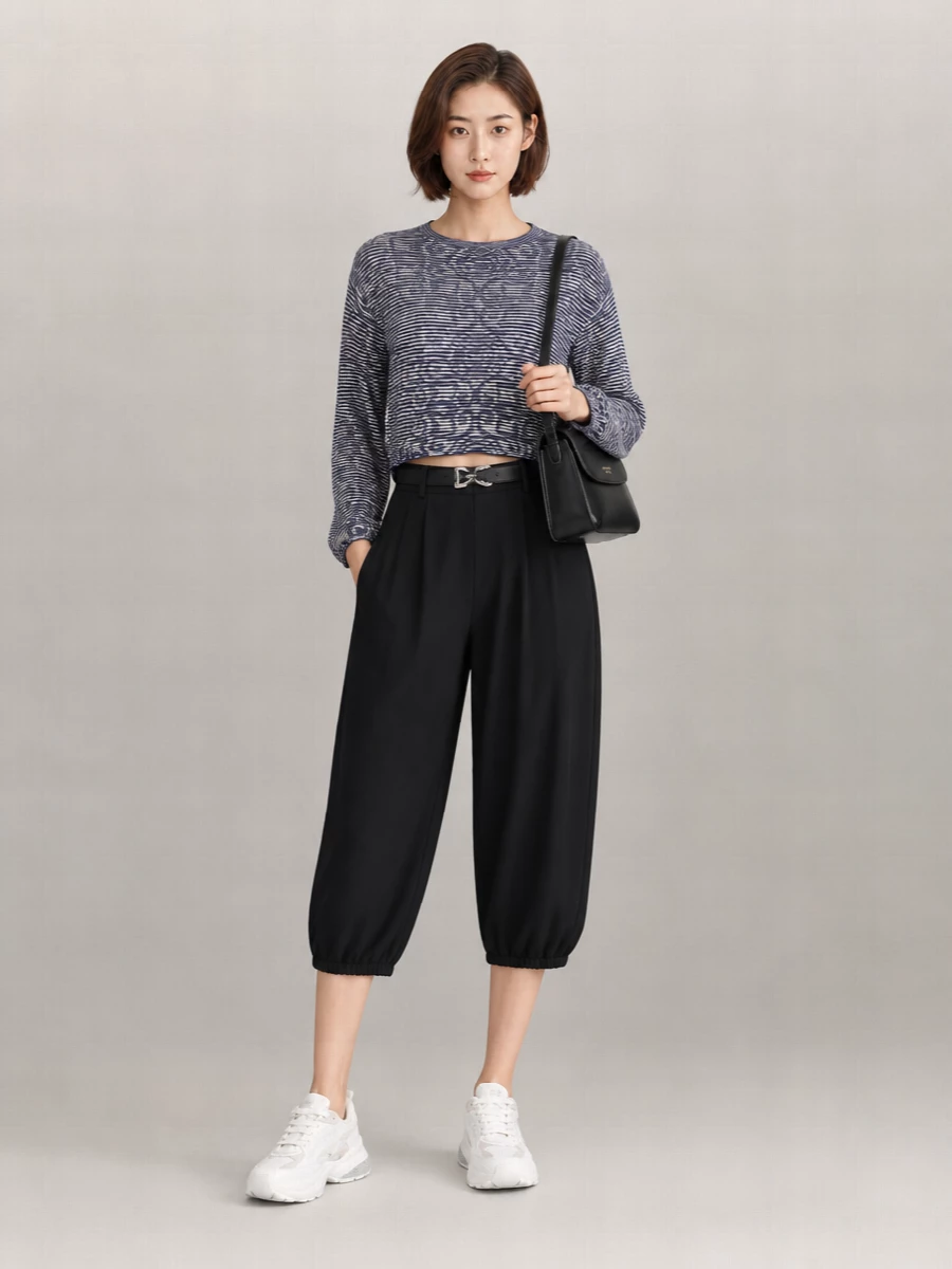 Emporio Armani Gathered Wide-Leg Knee-Length Shorts