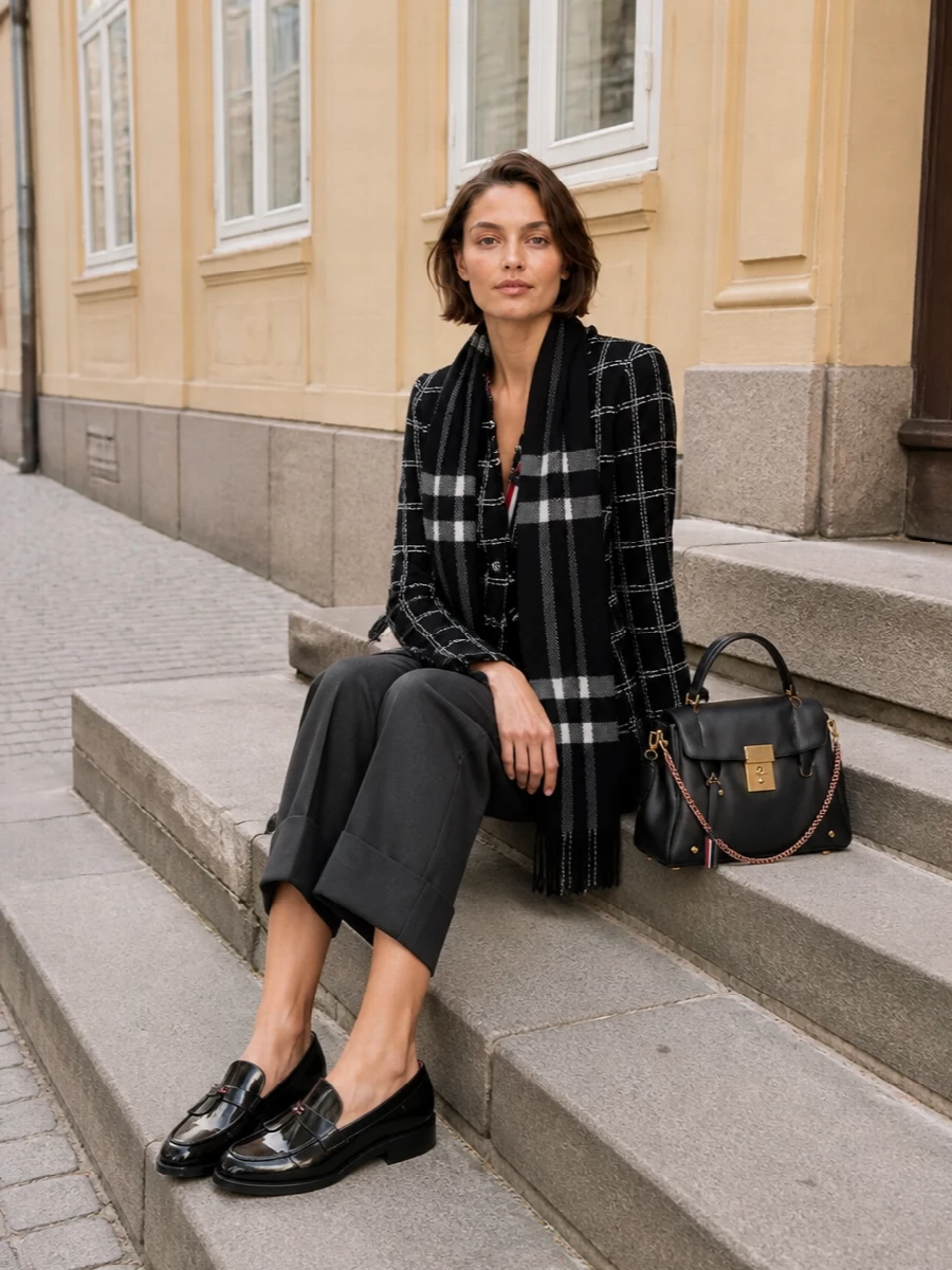 Thom browne tweed jacket cropped charcoal trouser