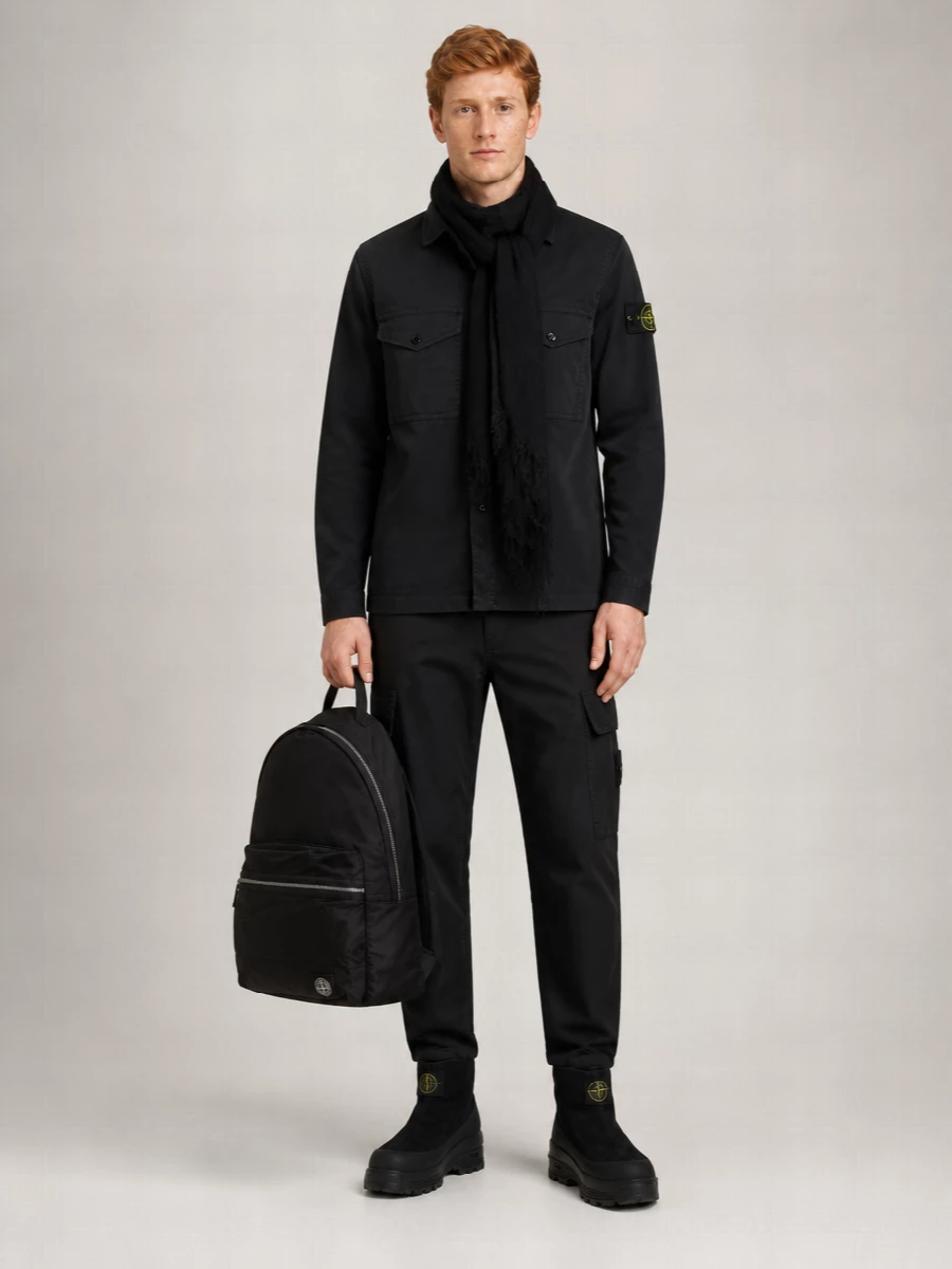 Stone Island Stretch Cotton Twill Shirt