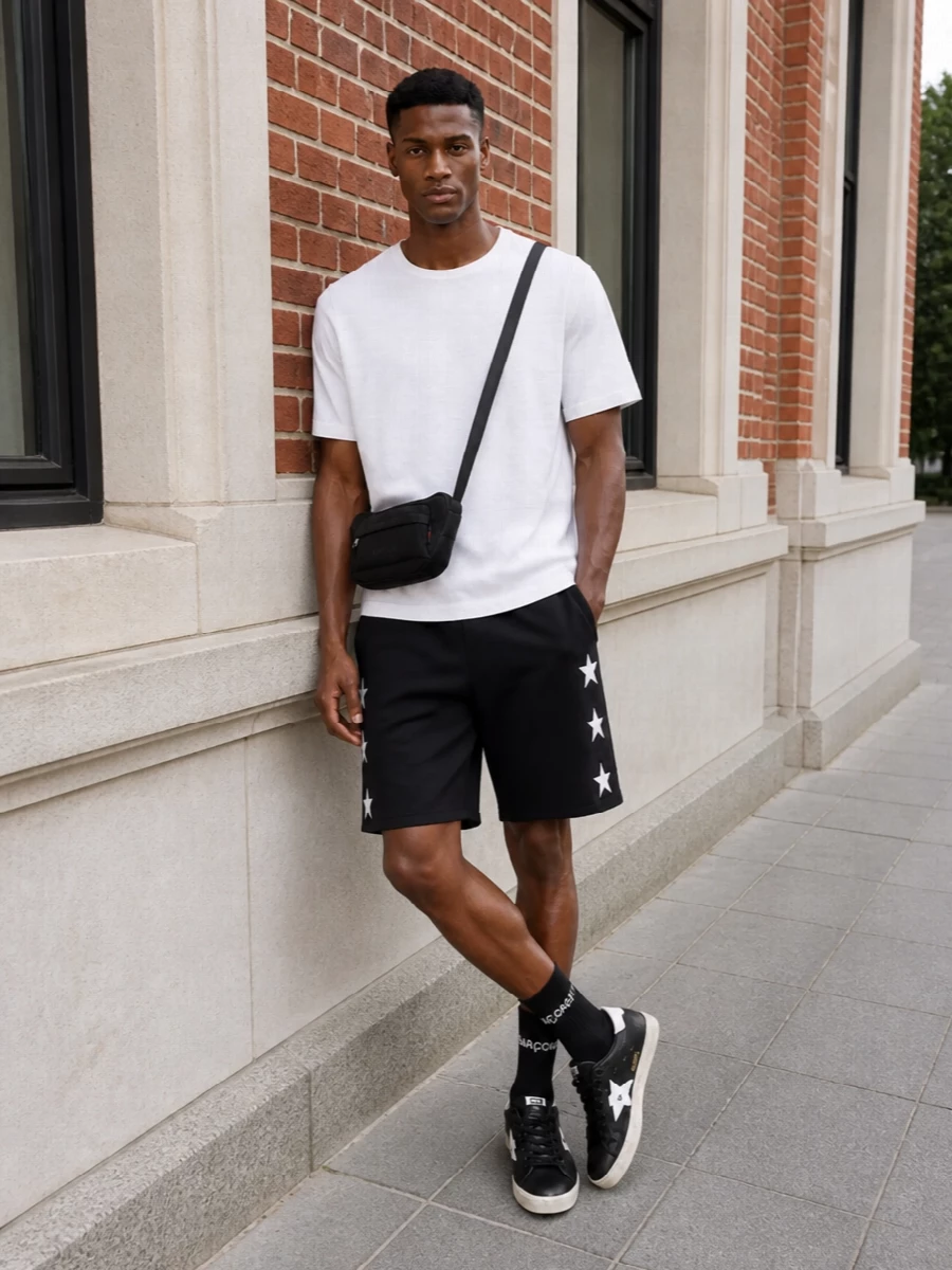 Golden goose star shorts gucci crossbody outfit