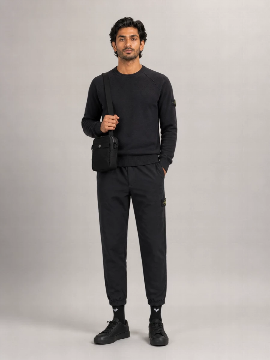 Stone Island Cotton Logo Crewneck Sweater