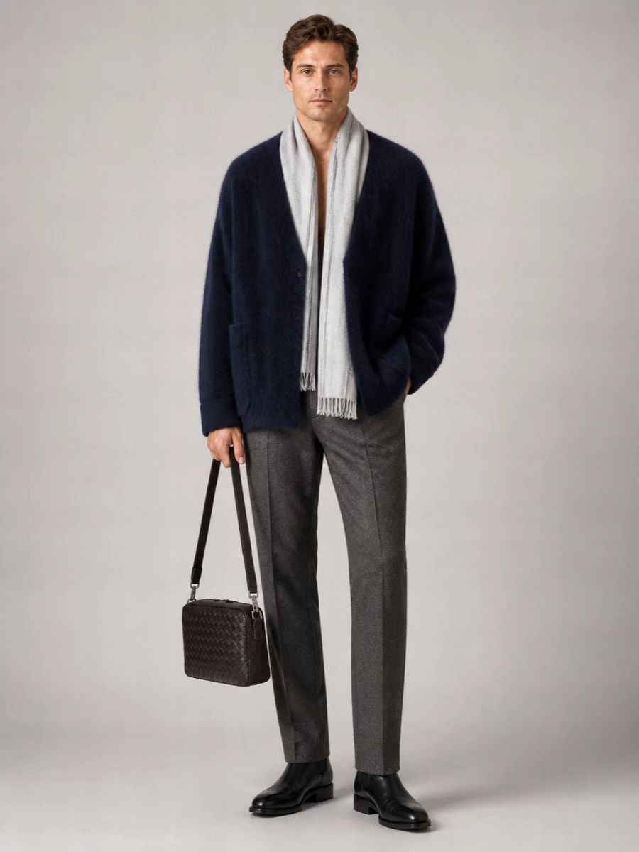 Bottega Veneta Oversized Wool Blend Cardigan
