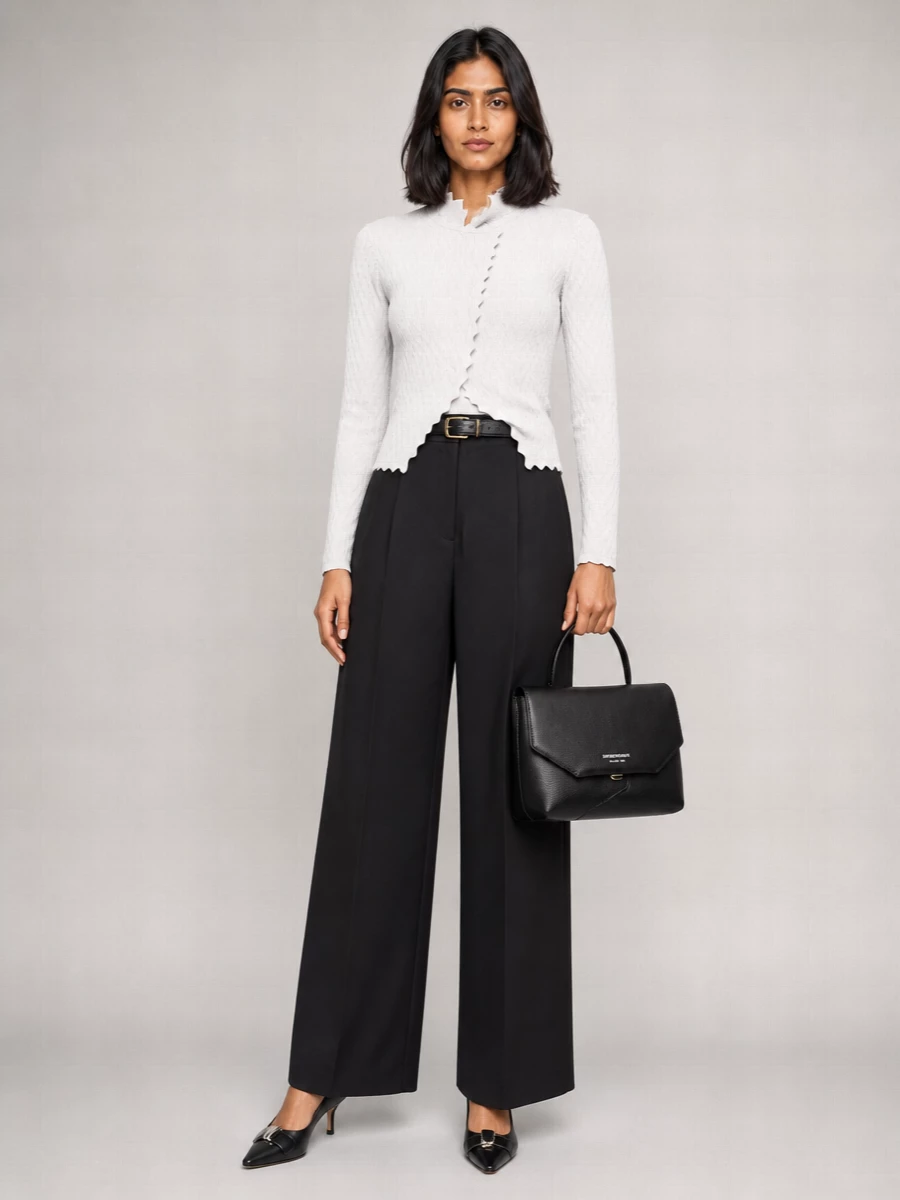 Emporio Armani Pleated Wide-Leg Trousers