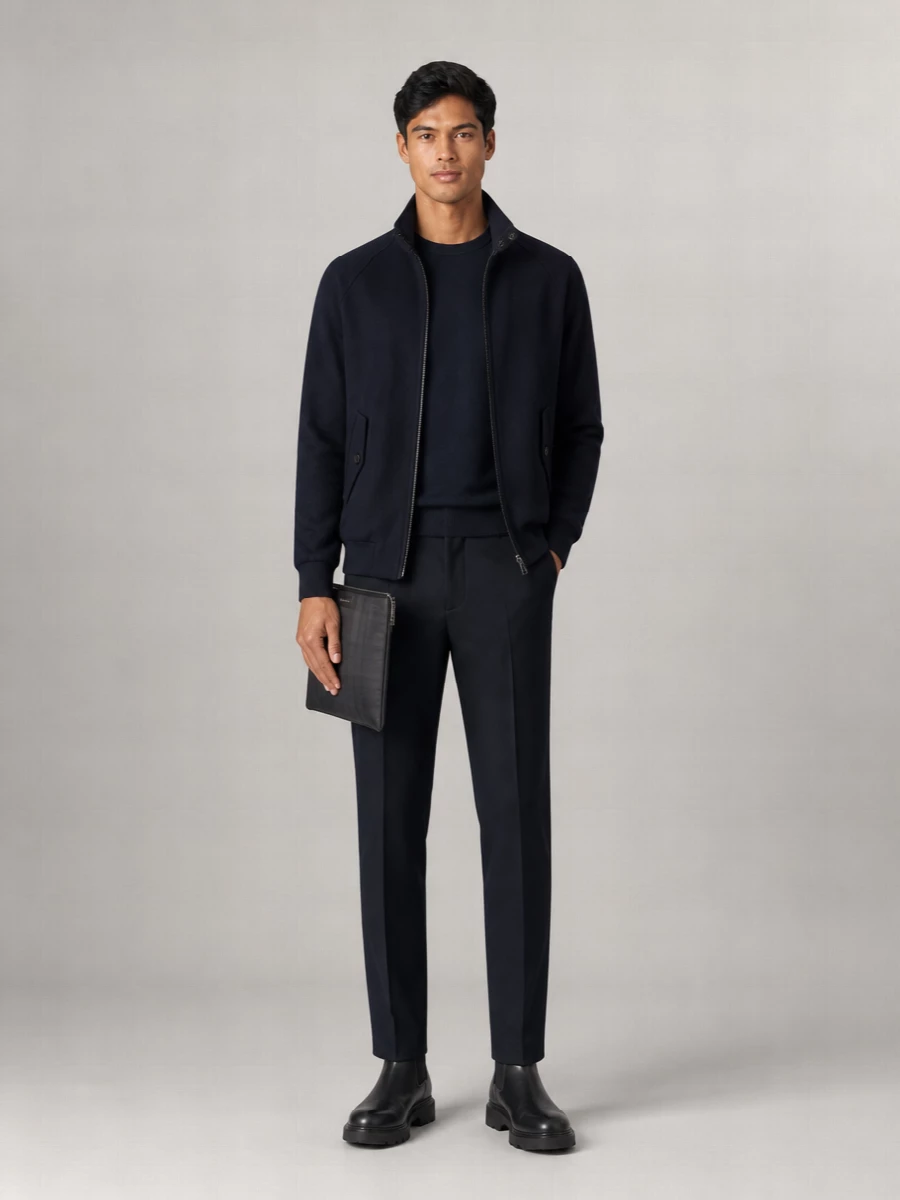 Baracuta Wool Melton Bomber Jacket