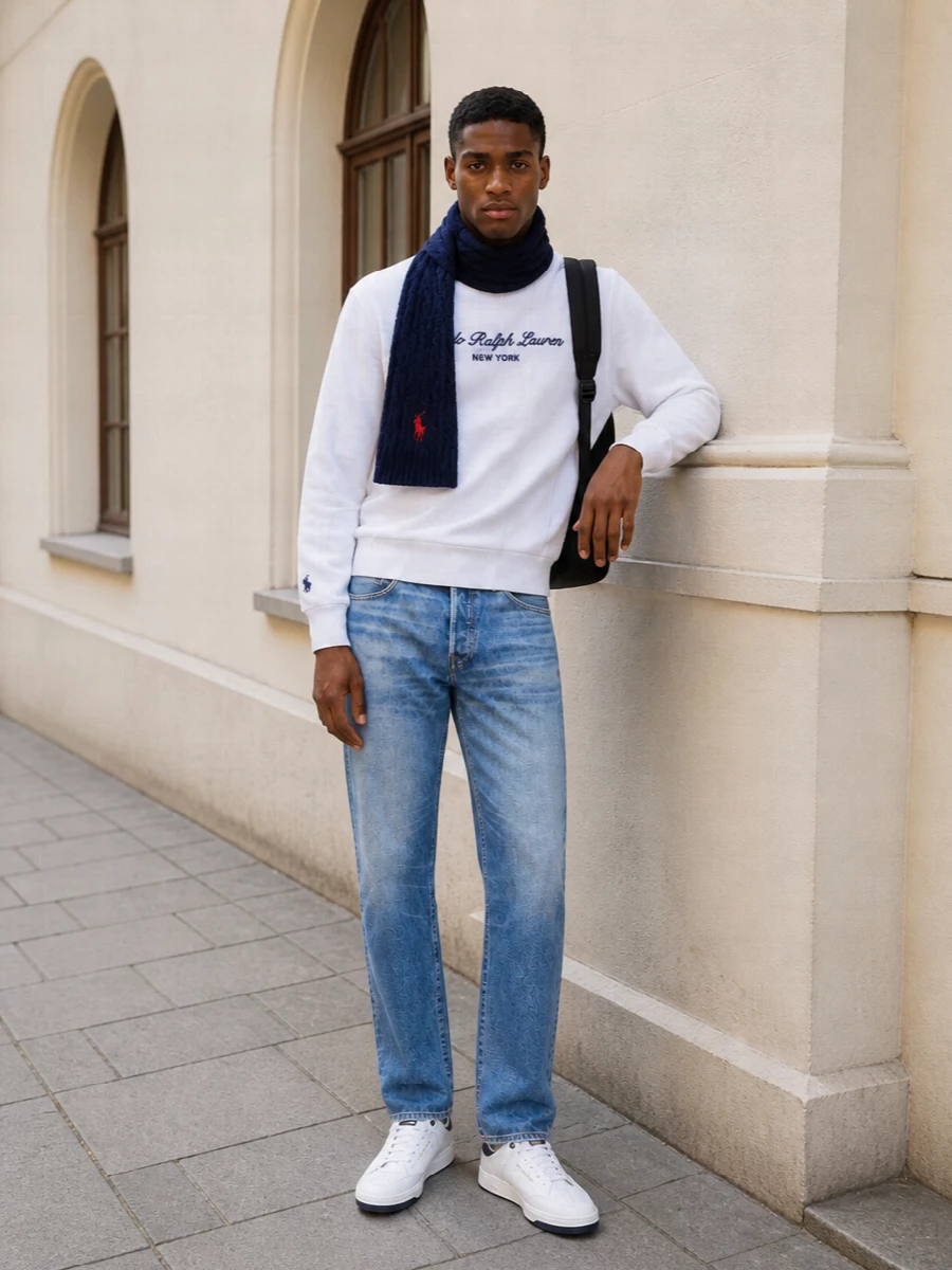 Polo ralph lauren sweatshirt jeans saint laurent sneakers