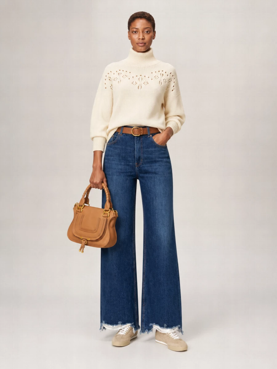 Chloé Cotton Regular-Fit Wide-Leg Jeans