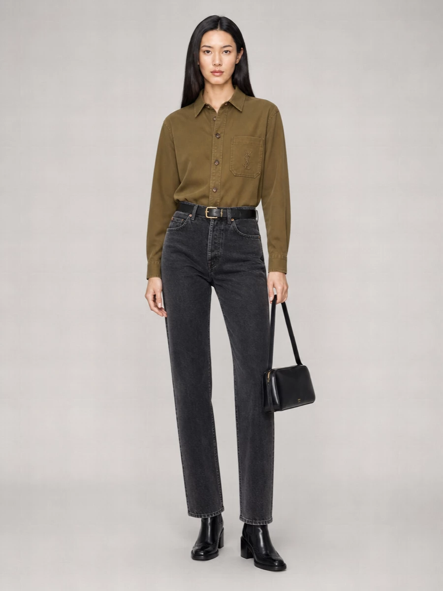 Saint Laurent Cotton Linen Oversized Overshirt