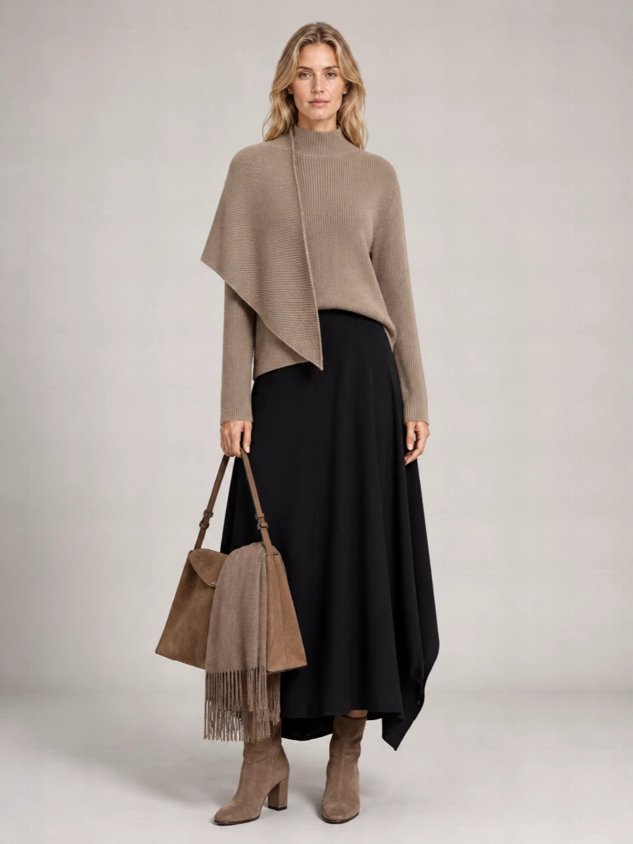 Entire Studios Wool High Neck Wrap Sweater