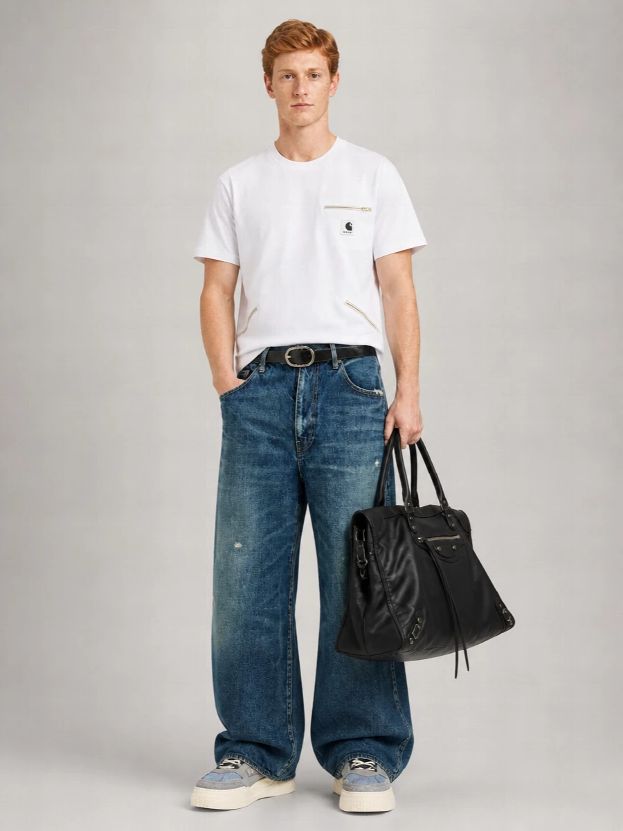 Sacai Denim Wide-Leg Trousers
