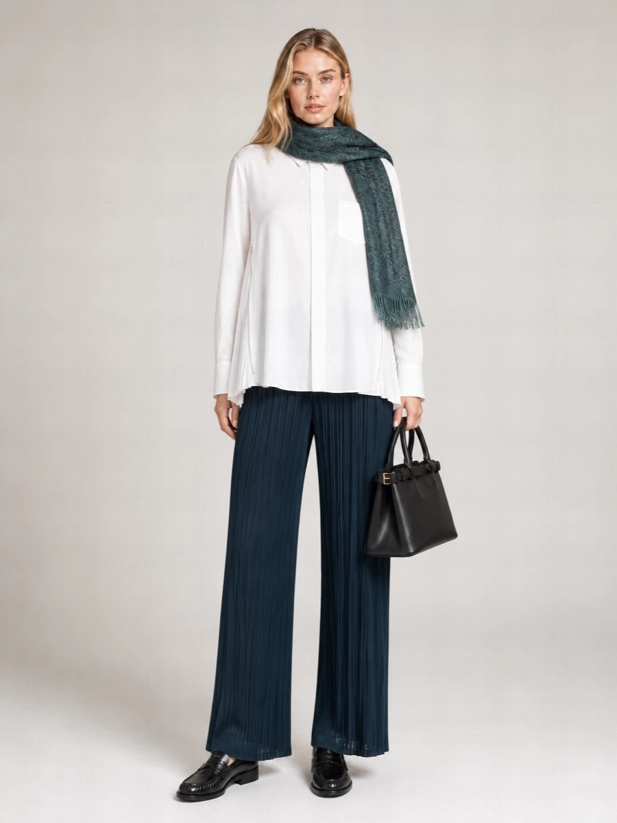 Pleats Please Issey Miyake Mellow Pleats Wide-Leg Trousers