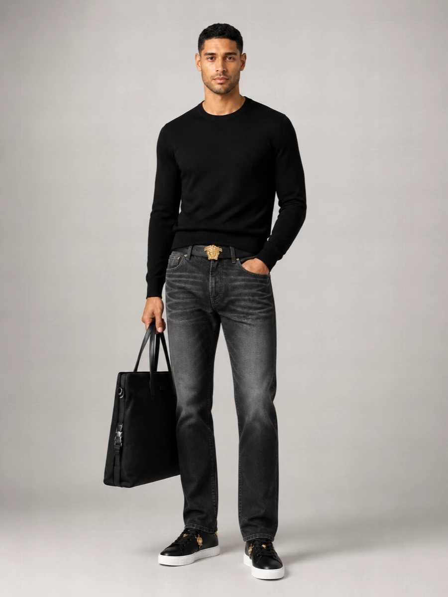 Versace Denim Straight-Leg Jeans
