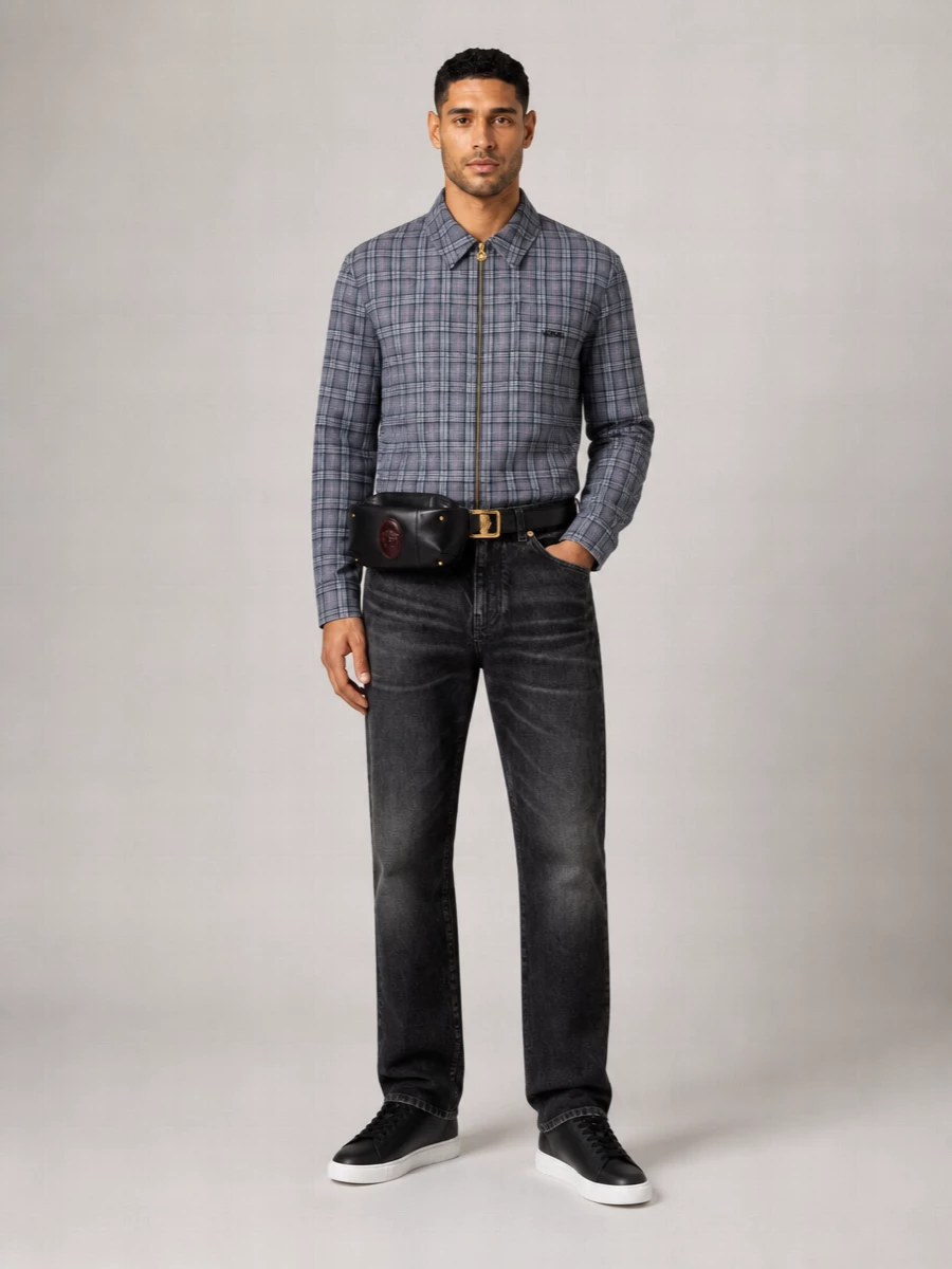 Versace Checked Virgin Wool Shirt