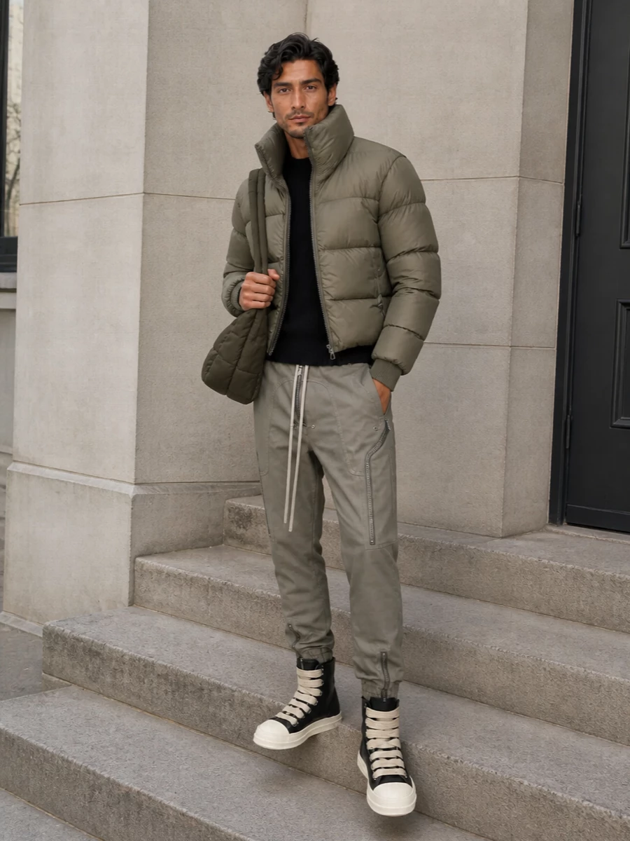 Rick owens bomber joggers high top sneakers