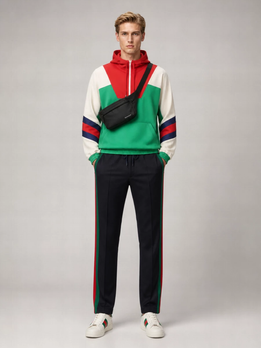 Gucci Neoprene Half-Zip Hoodie