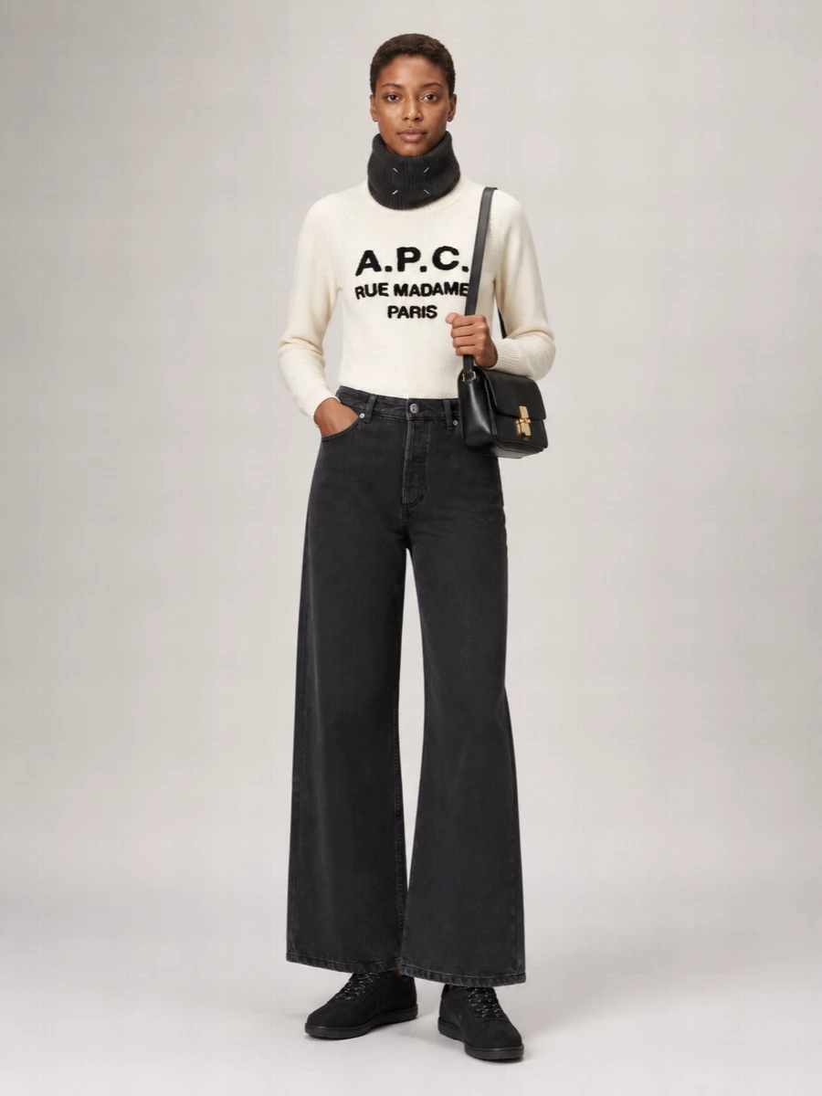 A.p.c. Virgin Wool Logo-Embroidered Crewneck Sweater