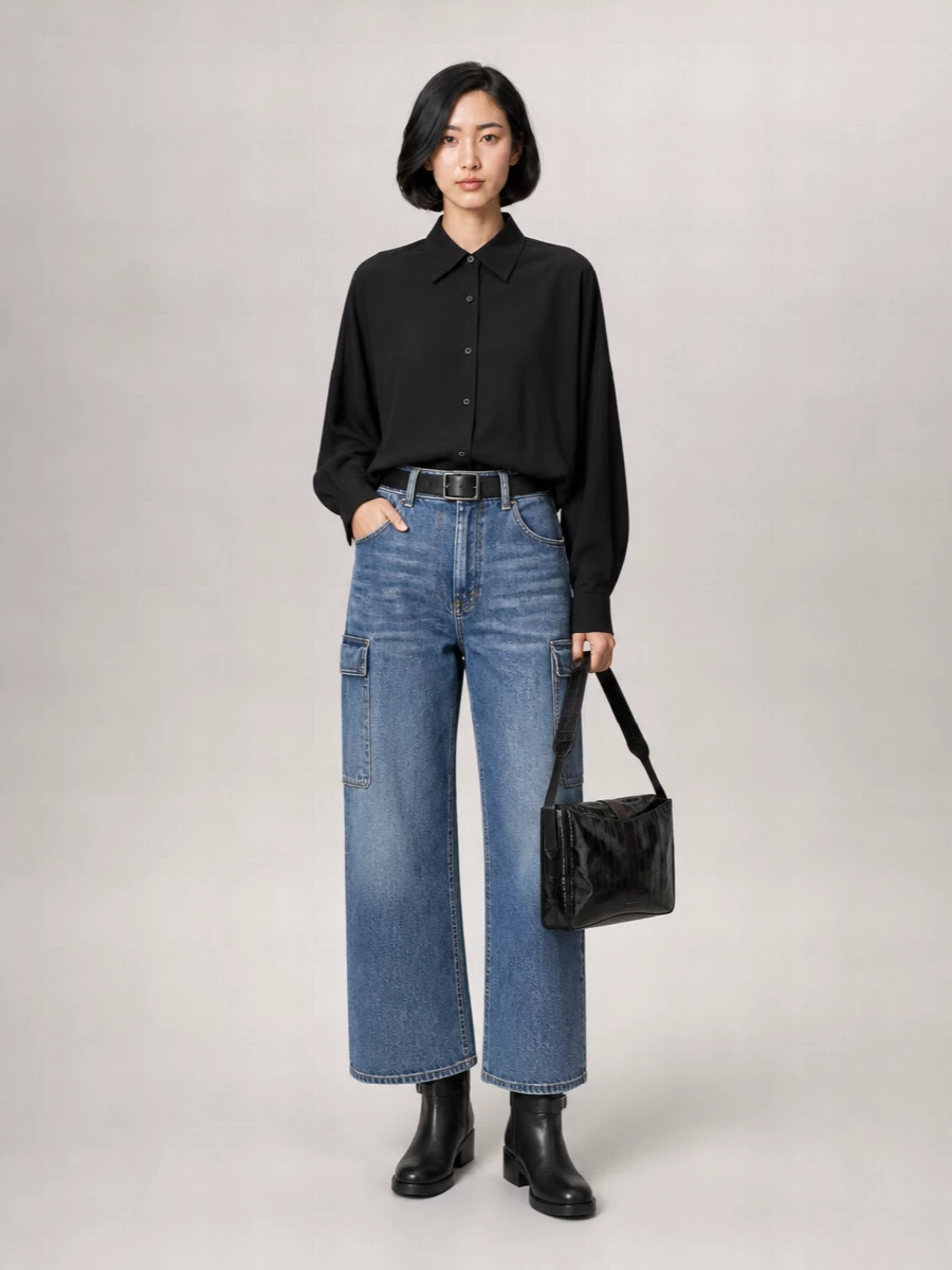Dries Van Noten Denim Wide-Leg Trousers