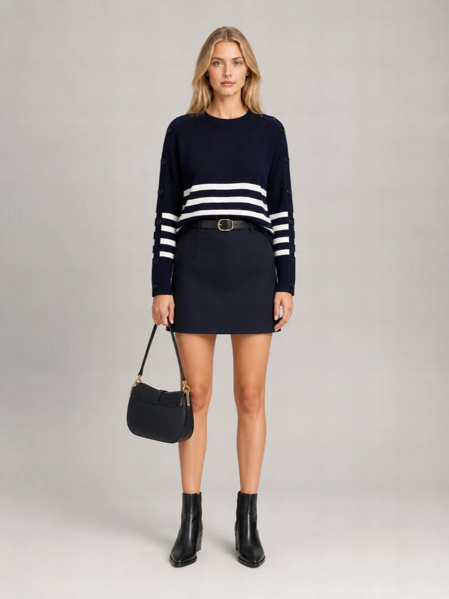 Semicouture Wool Pleated Mini Skirt