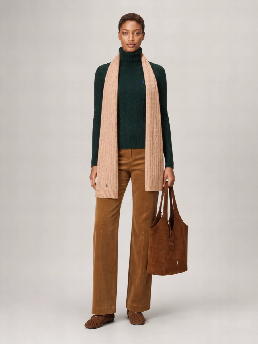 Polo Ralph Lauren Cable-Knit Wool Cashmere Turtleneck Sweater