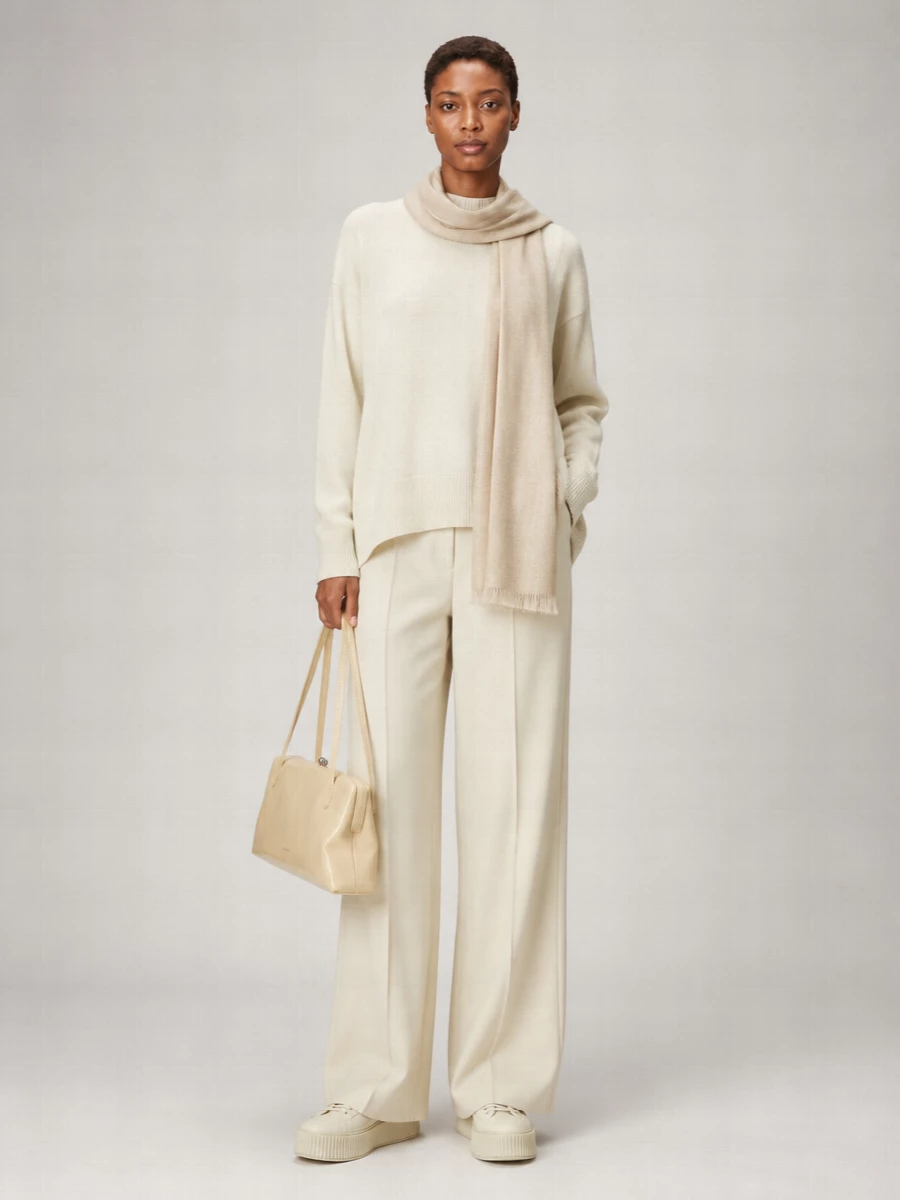 Jil Sander Cashmere Ribbed Crew Neck Sweater