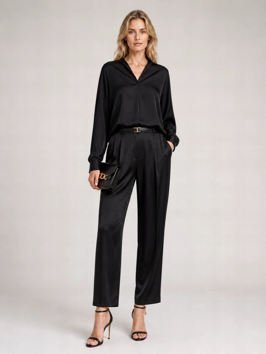 Tom Ford Silk Satin Straight Leg Pajama Trousers