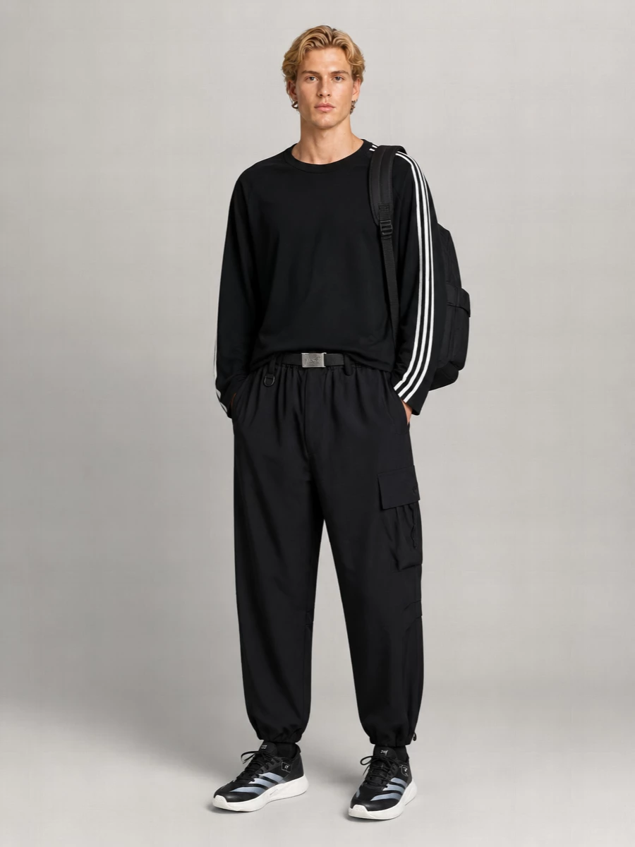 Y-3 Loose-Fit Wide-Leg Cargo Trousers