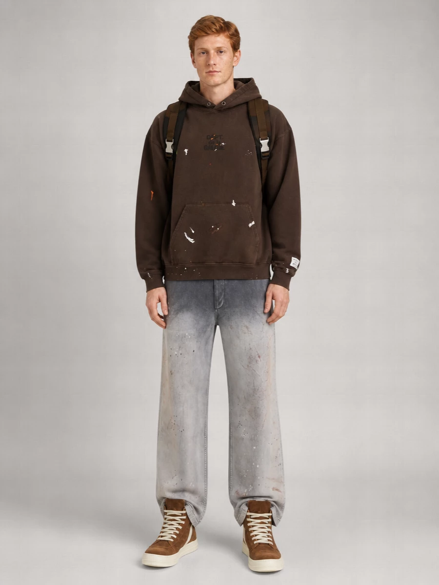 Rick Owens Leather Panelled High-Top Sneakers