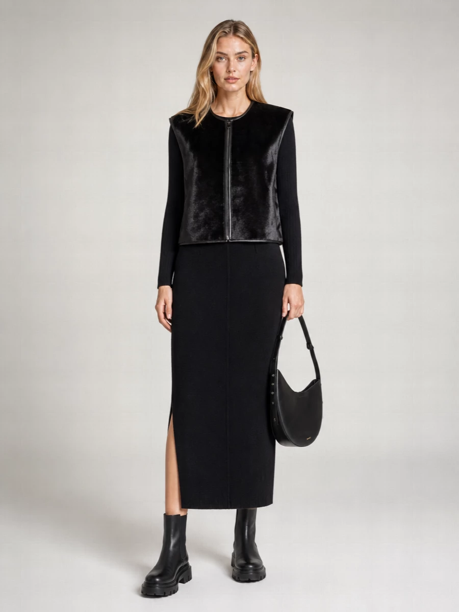 Loulou Studio Pony Effect Leather Vest