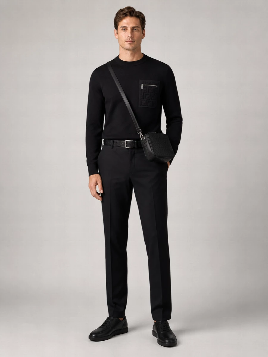Fendi Virgin Wool Regular-Fit Crew-Neck Sweater