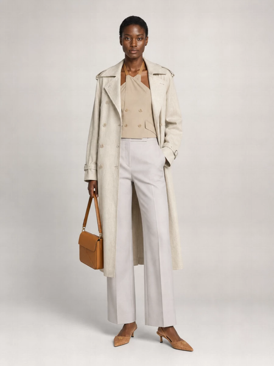 Max Mara Linen Double-Breasted Fitted Jacket