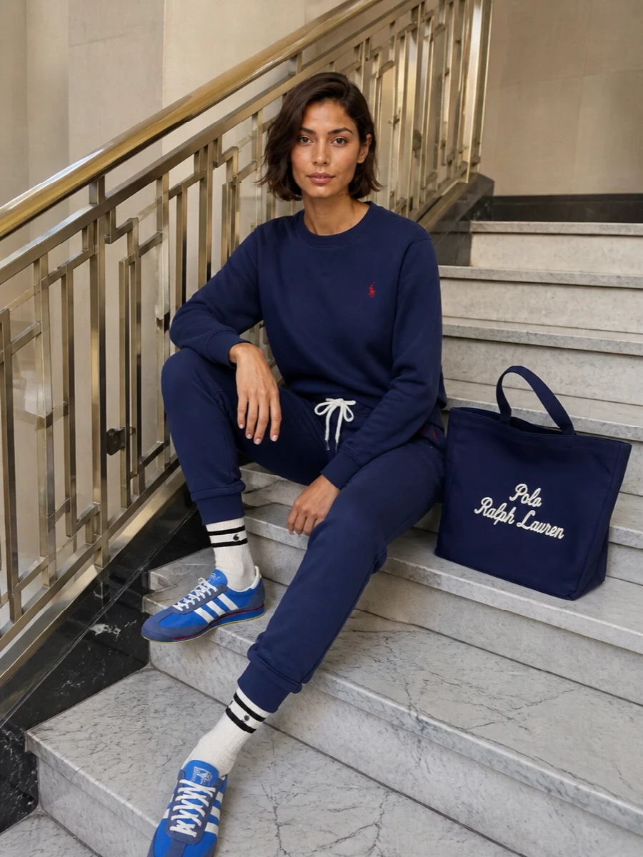 Polo ralph lauren navy joggers sweatshirt adidas
