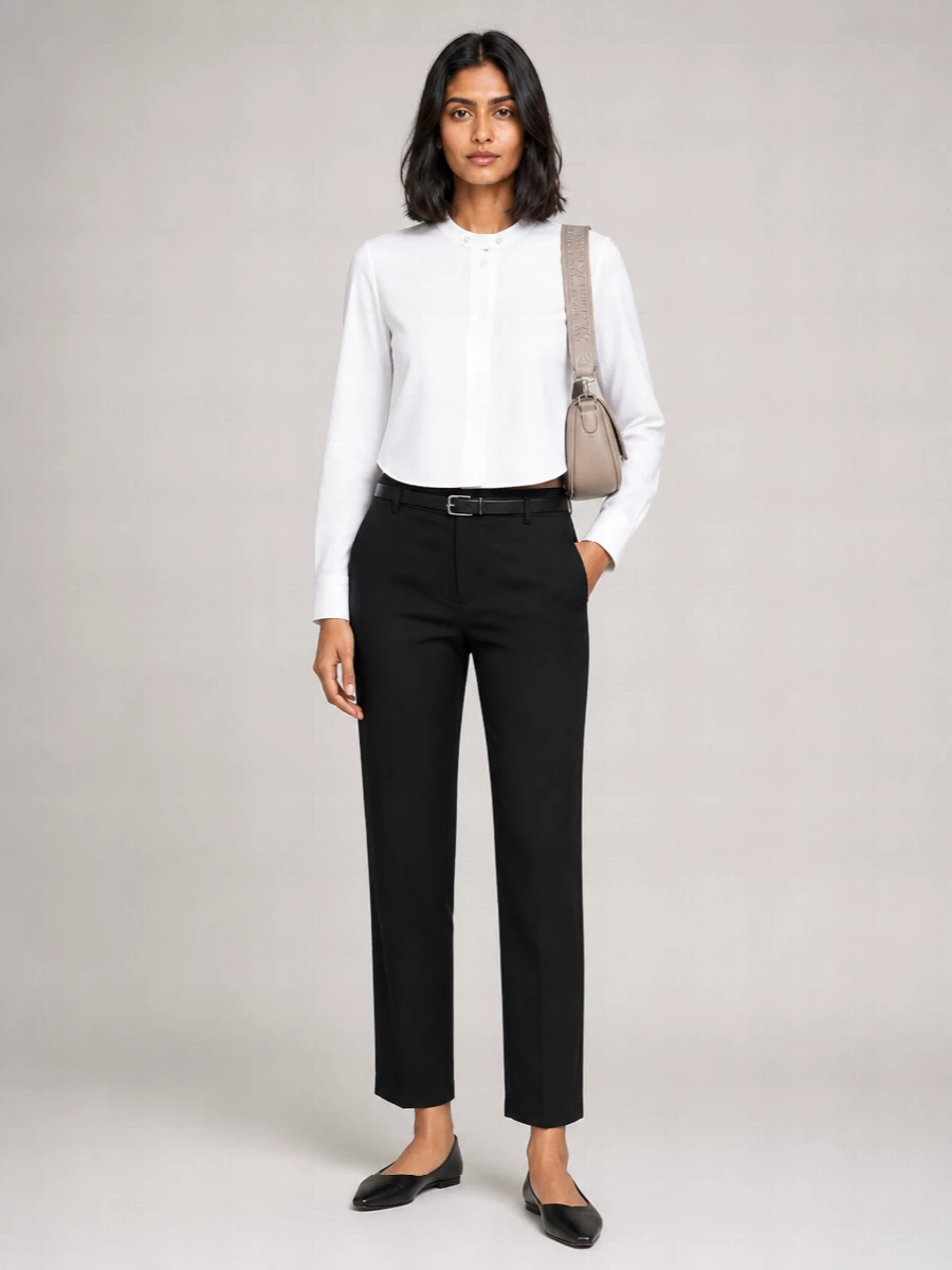 Emporio Armani Cotton trousers elasticated waistband side pockets