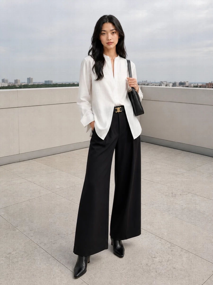 Studio nicholson wide leg trousers black ankle boots