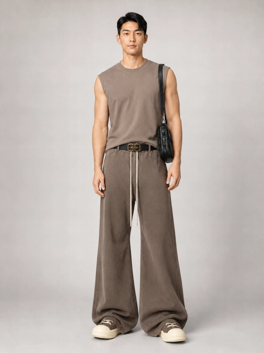 Rick Owens Drkshdw Cotton Sleeveless Longline Tank Top