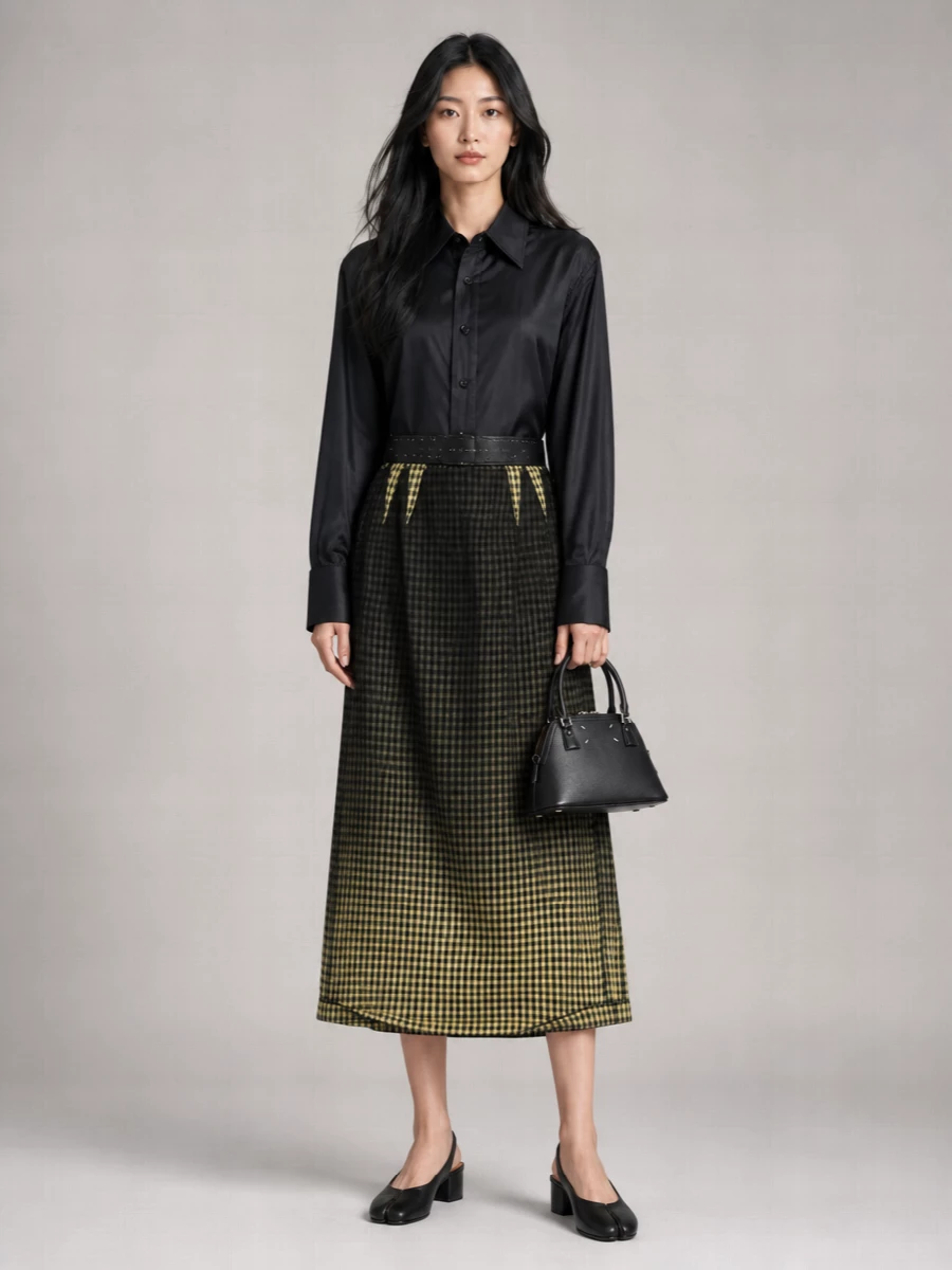 Maison Margiela Midi A-Line Skirt