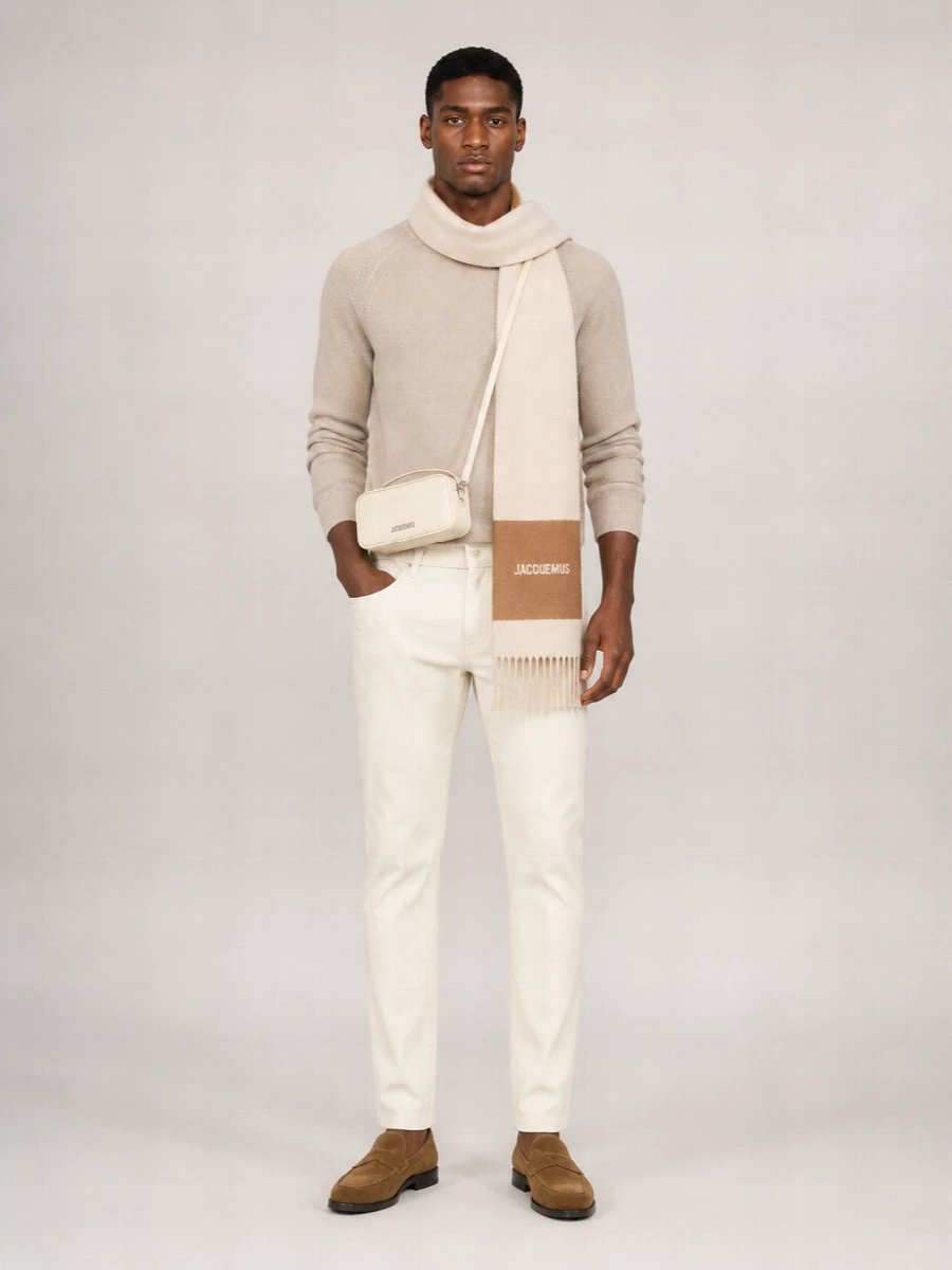 Jacquemus Virgin Wool Fringed Scarf