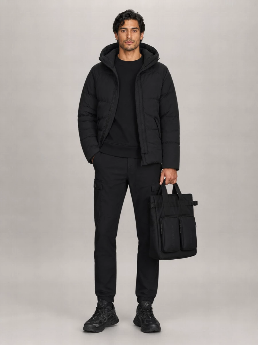 Ten C Nylon Down Jacket With Hood And Pockets