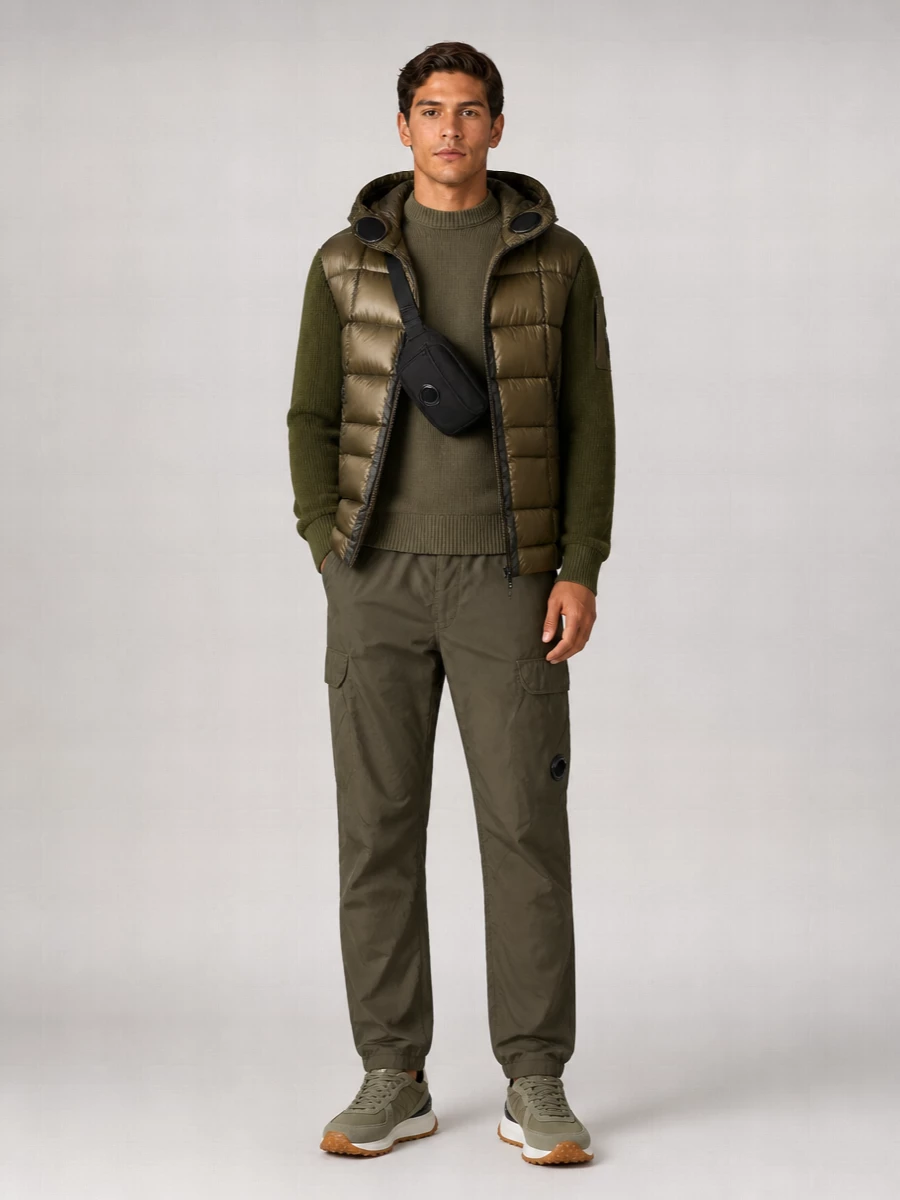 C.P. Company wool padded down hooded coat