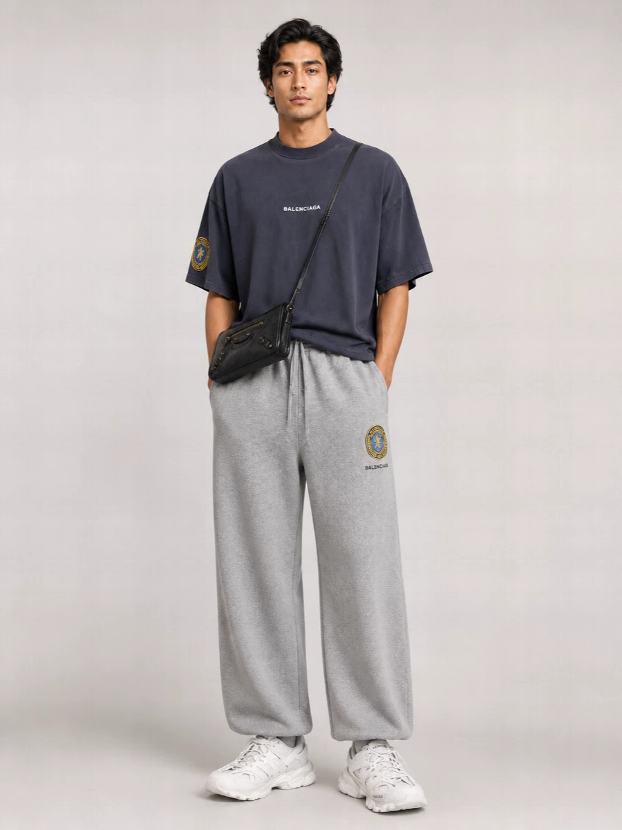 Balenciaga Cotton Oversized Wide-Leg Trousers