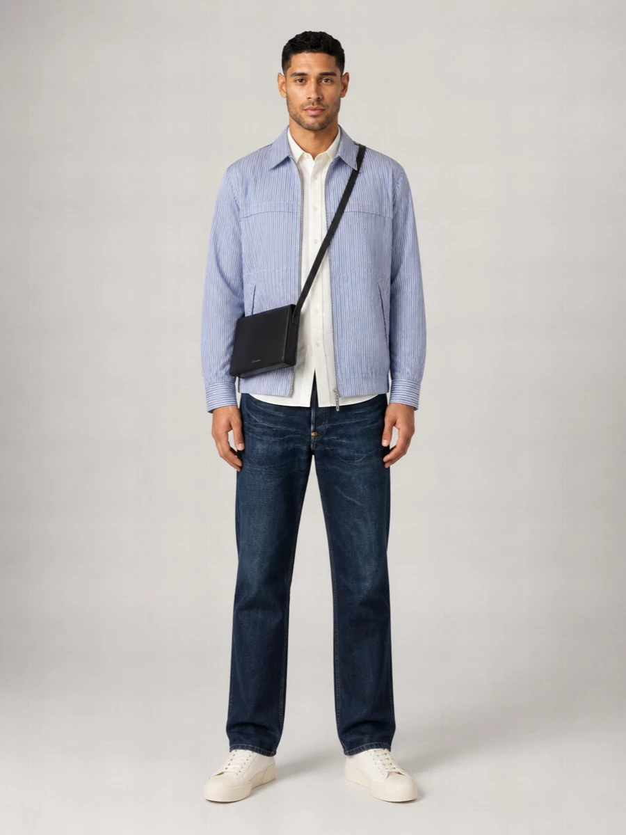Junya Watanabe Striped Denim Insert Shirt Jacket