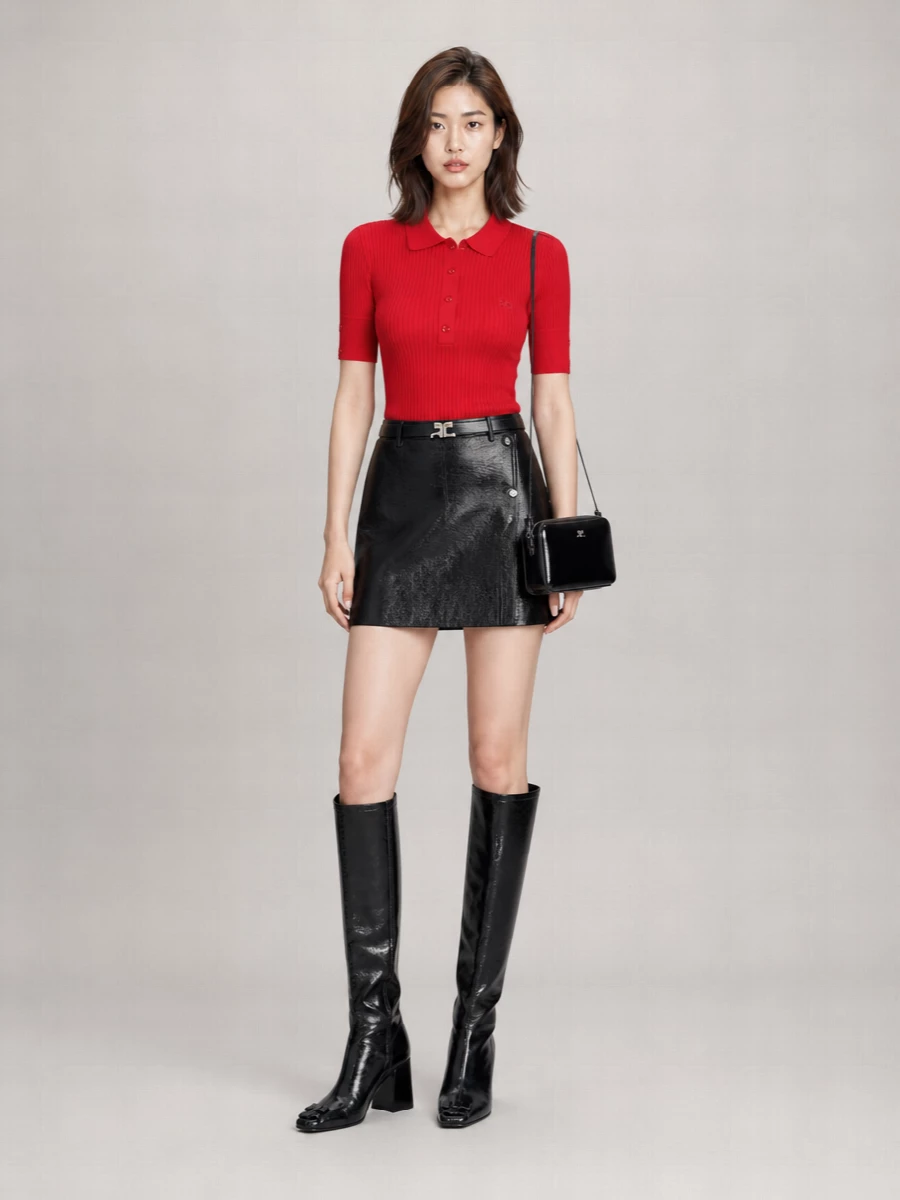 Courrèges Vinyl Knee-High Boots