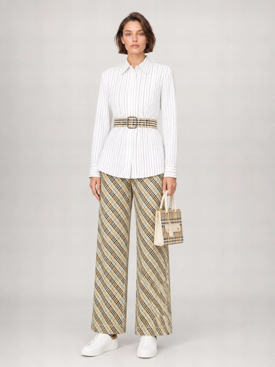 Burberry Printed Wide-Leg Trousers