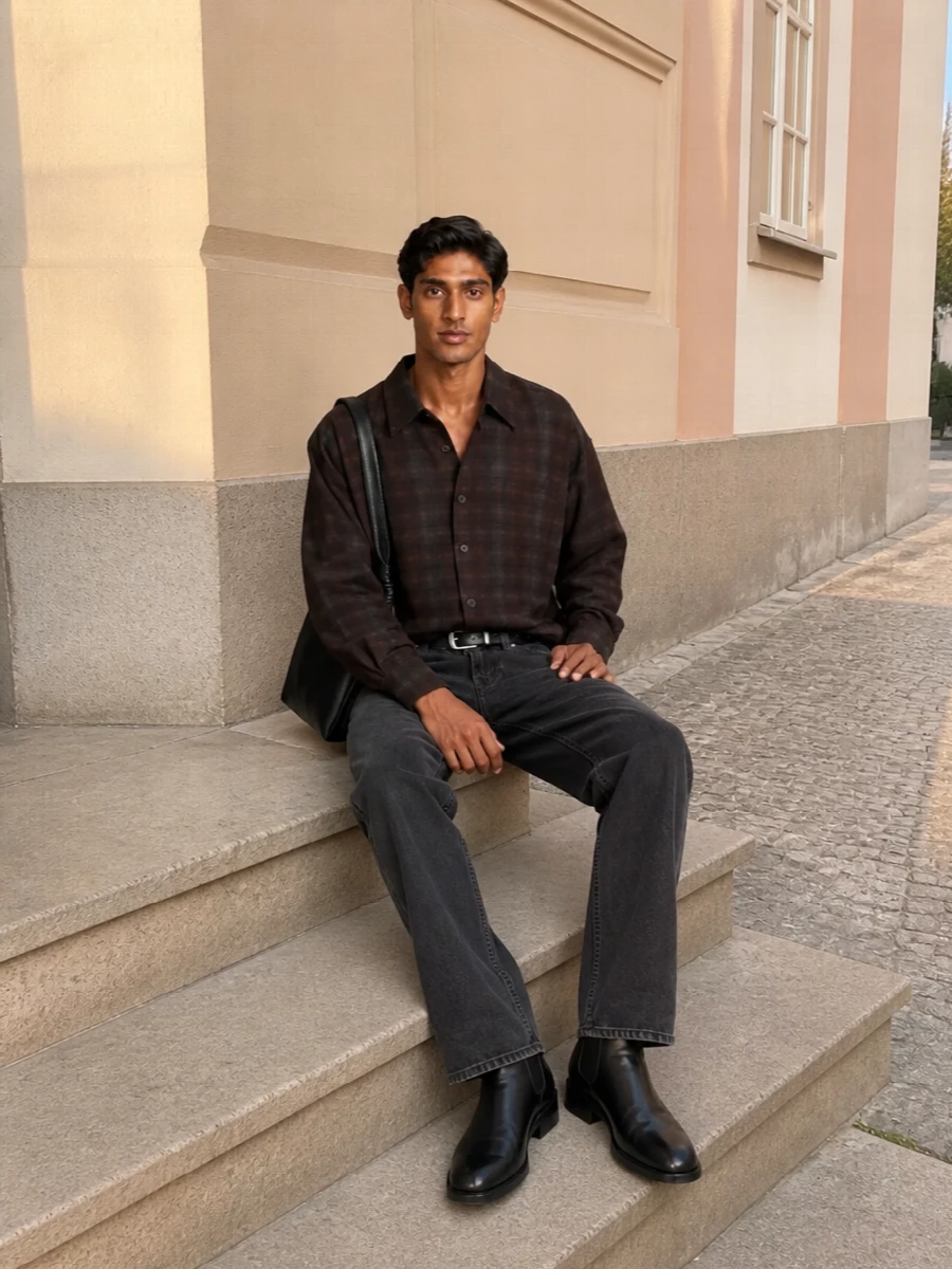 Our legacy checked shirt black jeans boots