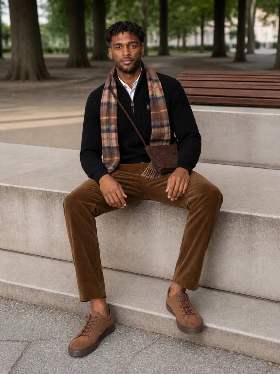 Polo ralph lauren sweater corduroy trousers outfit